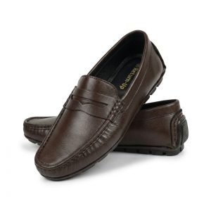 Genuine Leather Loafer For Men ! Brown Shattle ! – L114