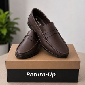 Genuine Leather Loafer For Men ! Brown Shattle ! – L114
