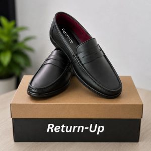 Genuine Leather Loafer For Men ! Black Shattle ! – L113