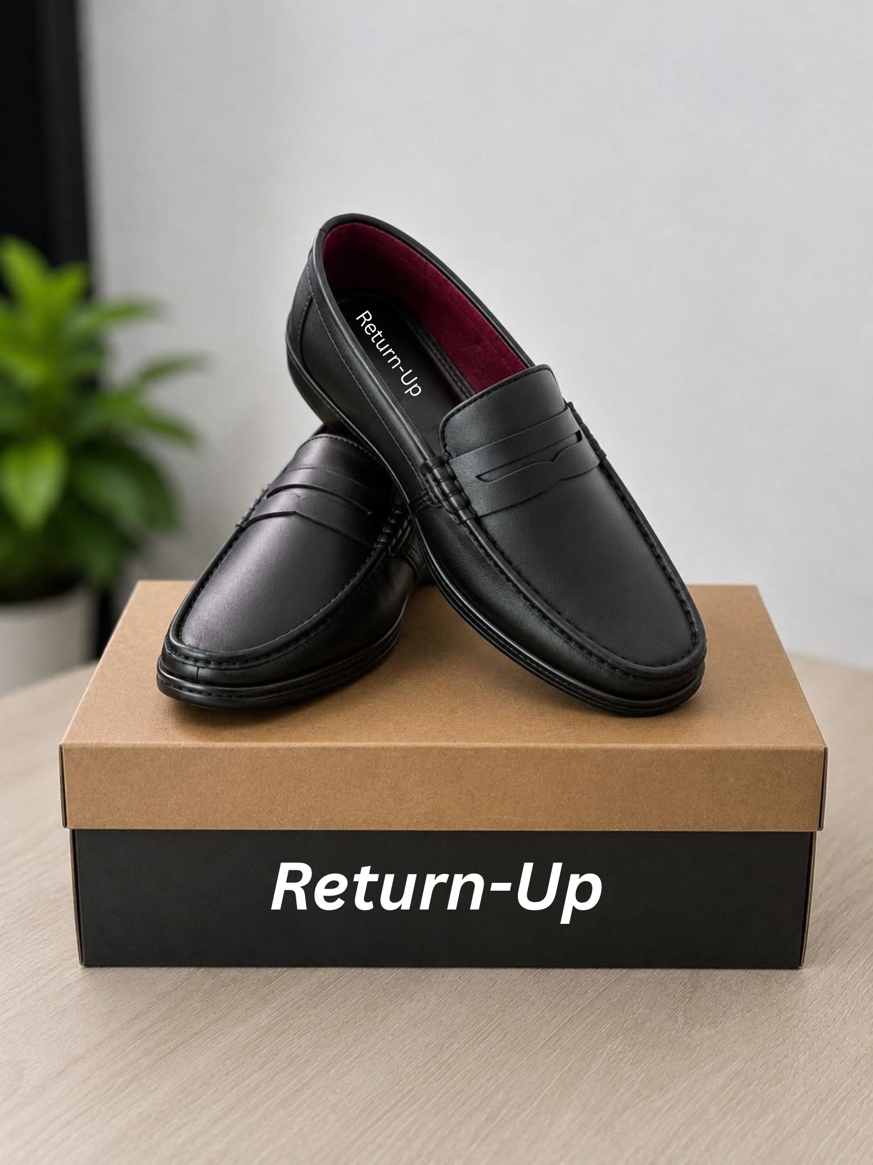Genuine Leather Loafer For Men ! Black Shattle ! – L113